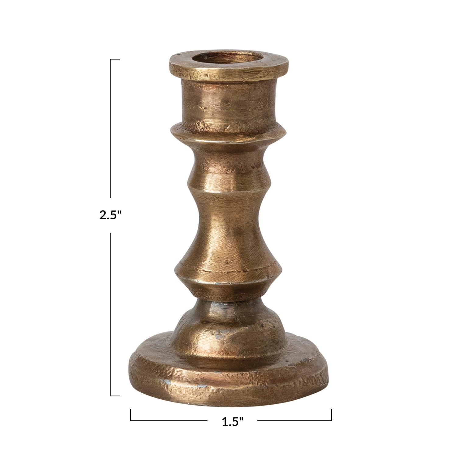Antique Brass Mini Taper Candle Holders