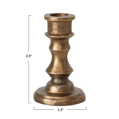 Antique Brass Mini Taper Candle Holders