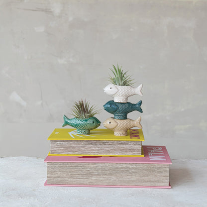 Reactive Glaze Fish Figurines