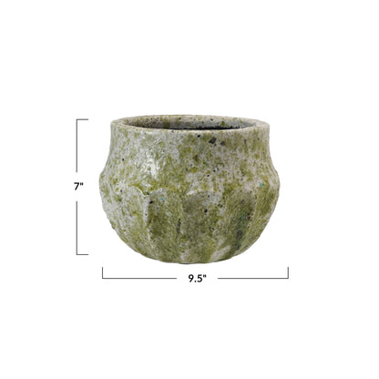 Crackle Glaze Green Terrazzo Terracotta Planter