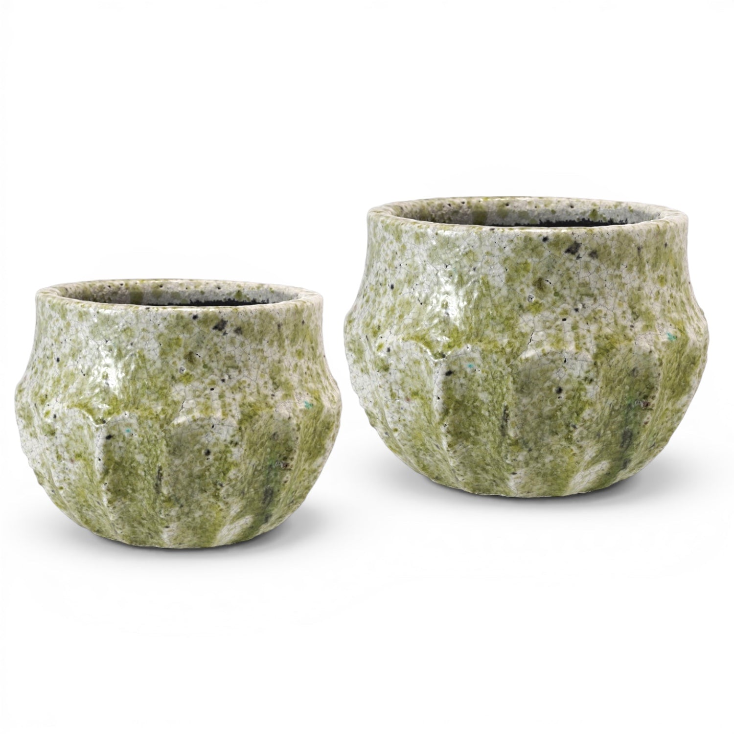 Crackle Glaze Green Terrazzo Terracotta Planter