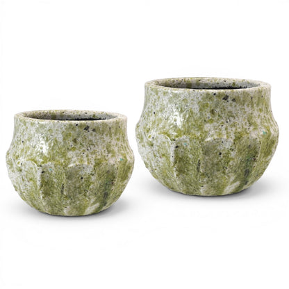Crackle Glaze Green Terrazzo Terracotta Planter