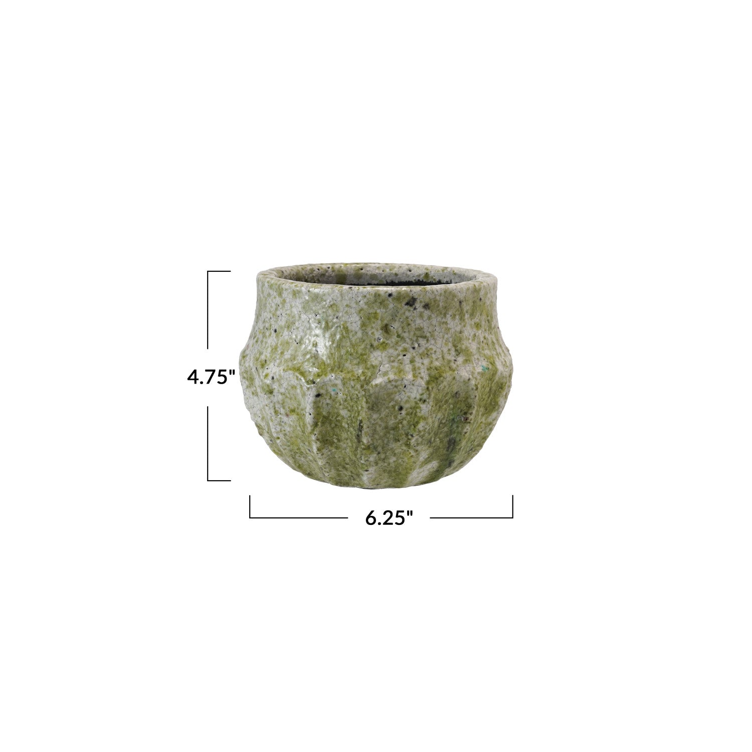 Crackle Glaze Green Terrazzo Terracotta Planter