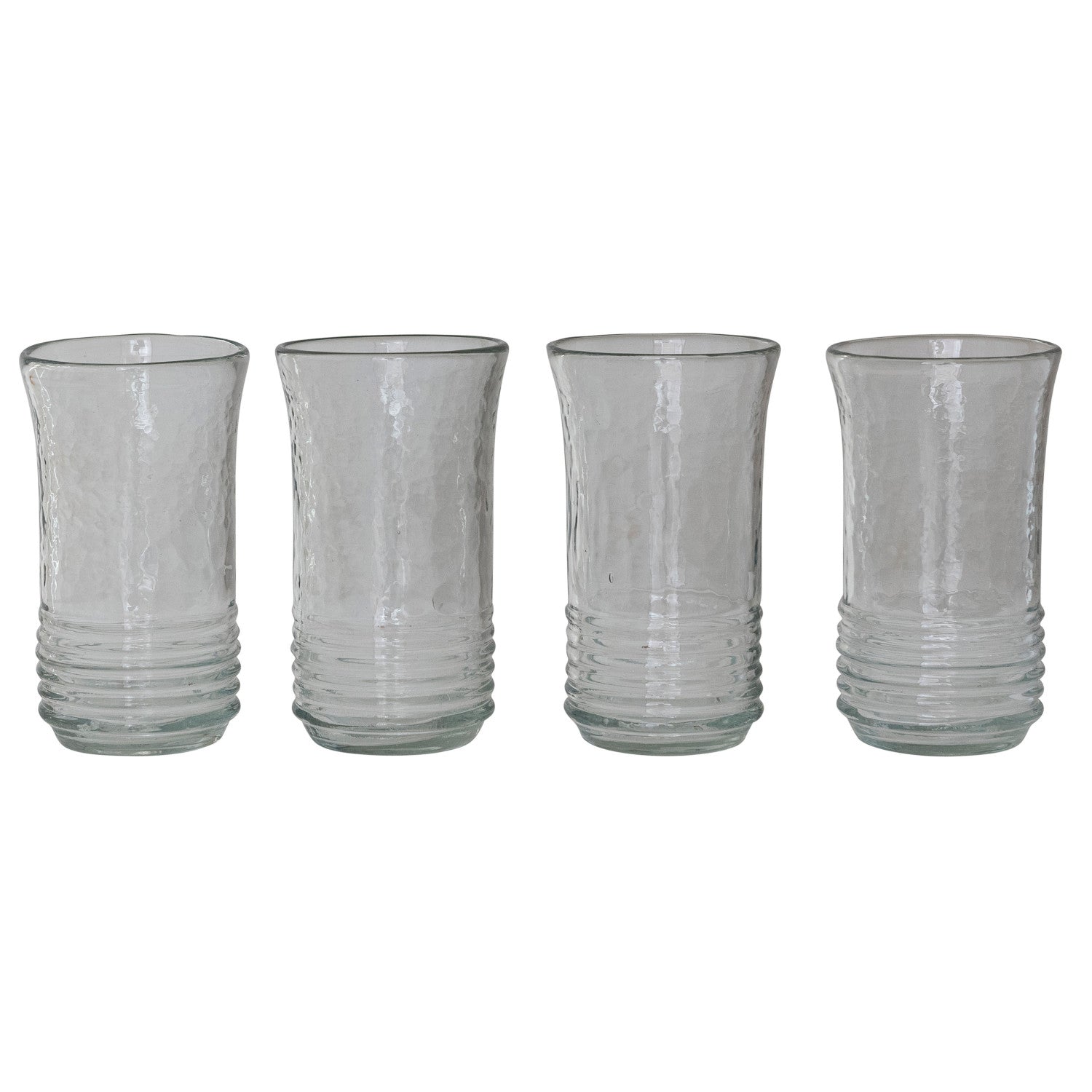 Hand-Blown Ribbed Drinking Glass