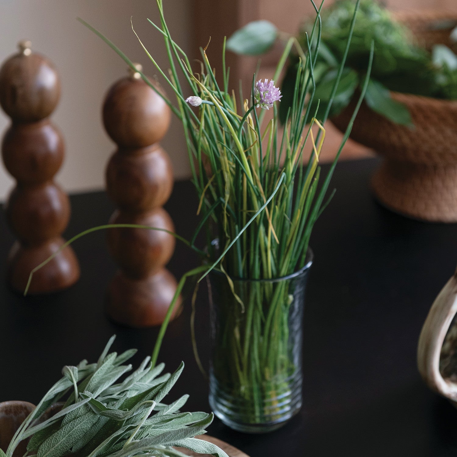 Hand-Blown Ribbed Drinking Glass