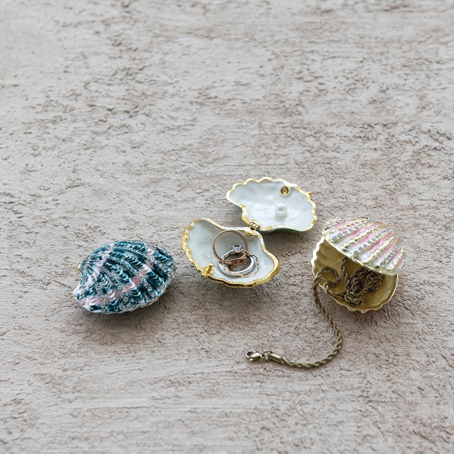 Blue &amp; White Sea Life Shell Trinket Dish