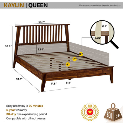 Kaylin Solid Acacia Wood Bed Frame
