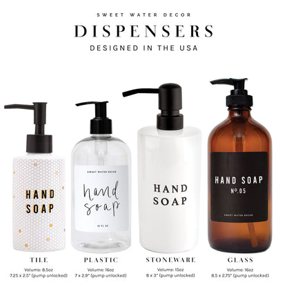 16oz Clear Plastic Hand Soap Dispenser - White Label