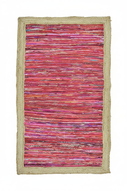 Timbergirl Red with Braided Border Handmade Rug