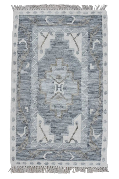 Timbergirl Kilim Blue Wool Handmade Rug