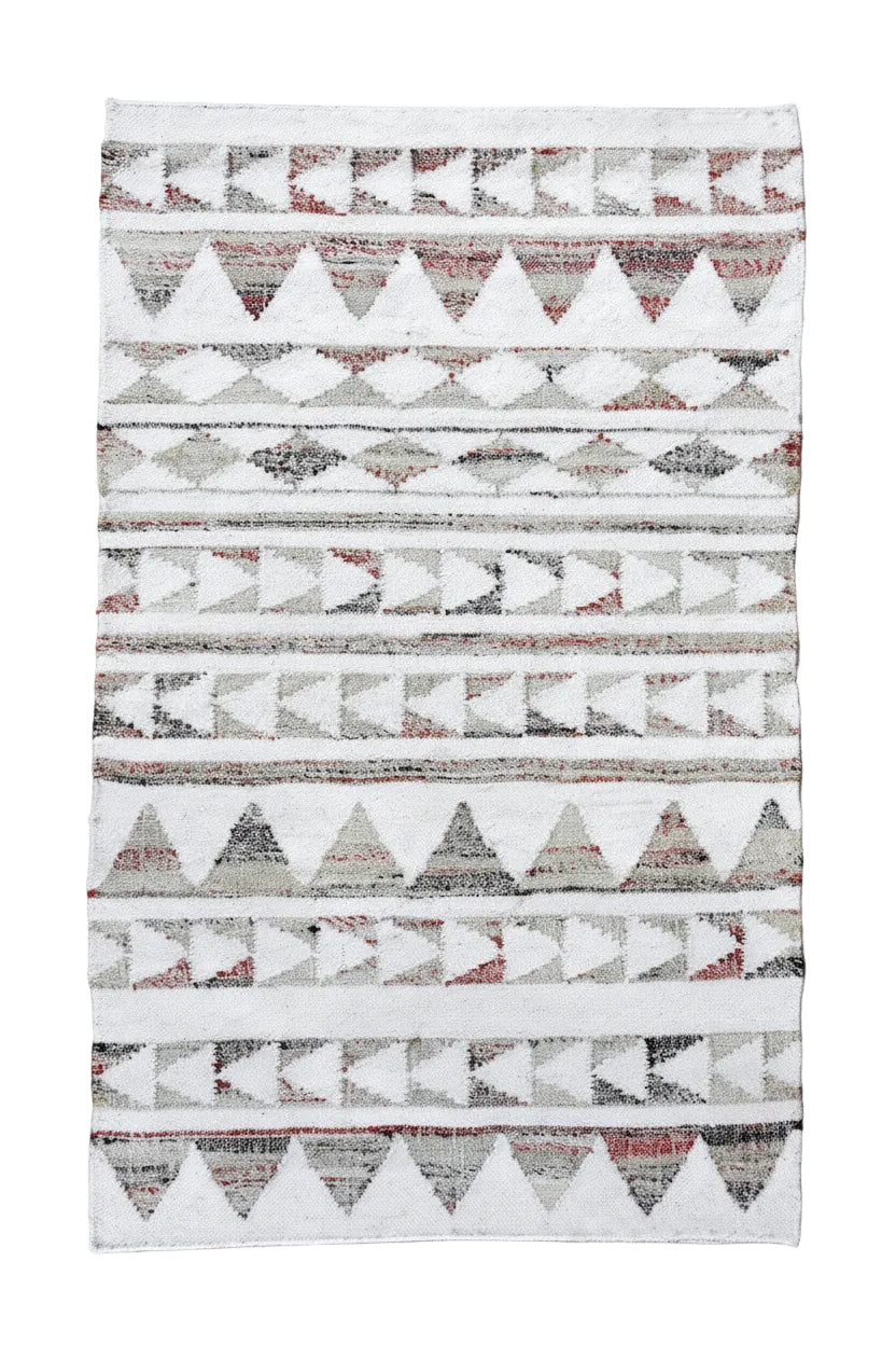 Timbergirl Tribal Beige Wool and Jute Handmade Rug
