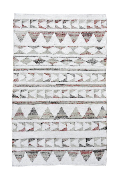 Timbergirl Tribal Beige Wool and Jute Handmade Rug