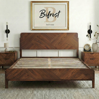 Bifrost Solid Wood Bed Frame in Walnut or Caramel