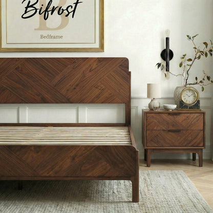 Bifrost Solid Wood Bed Frame in Walnut or Caramel