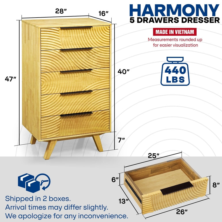 Acacia Harmony Dresser in Multiple Finishes