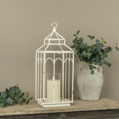 Ashley White Metal Lantern