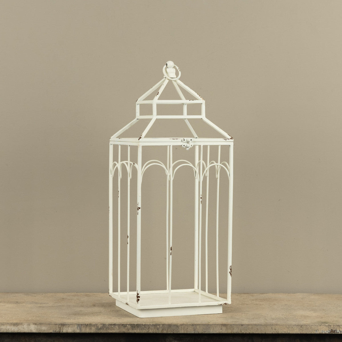 Ashley White Metal Lantern
