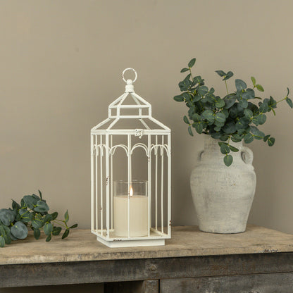 Ashley White Metal Lantern
