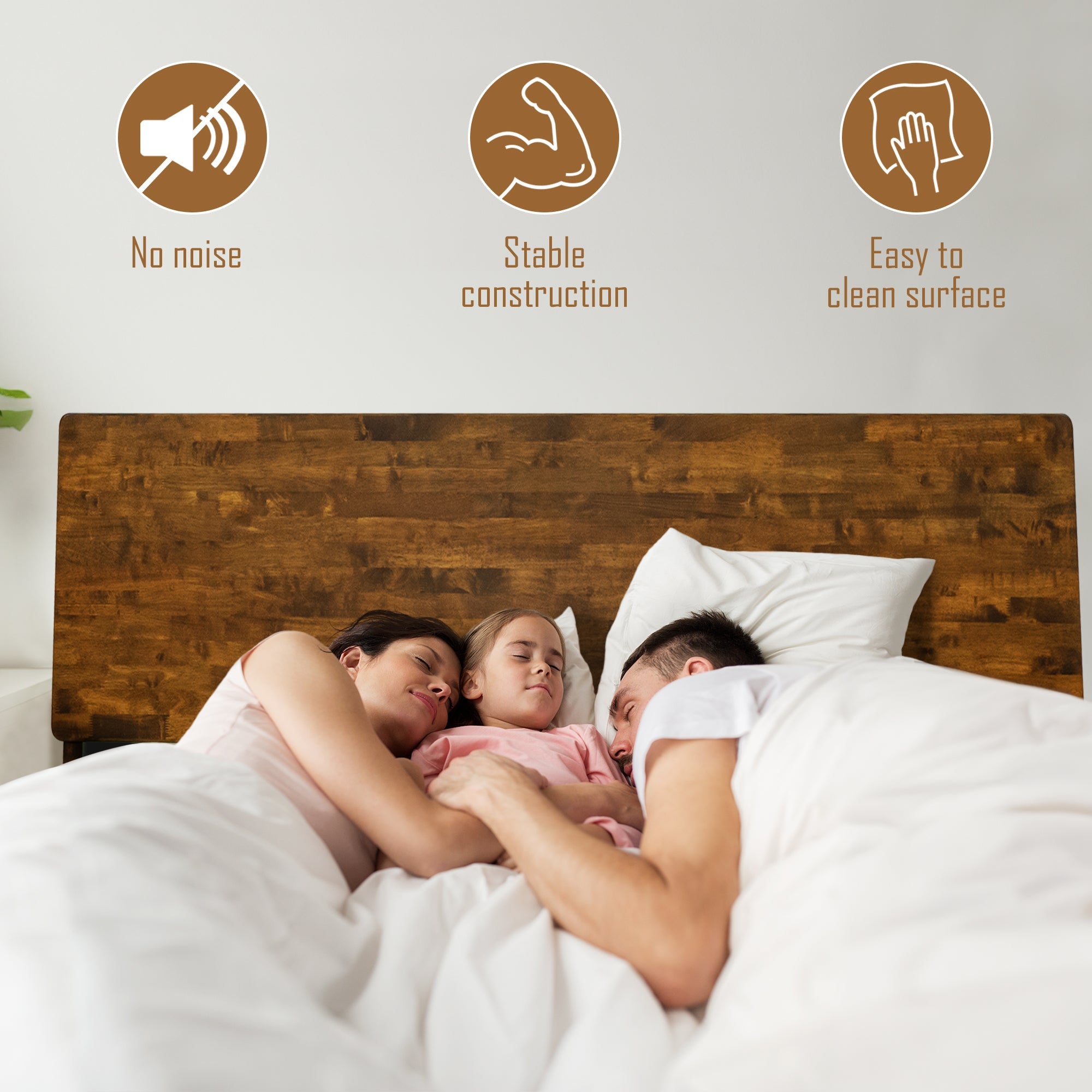 Serenity Deluxe Acacia Wood Platform Bed Frame - Multiple Finishes