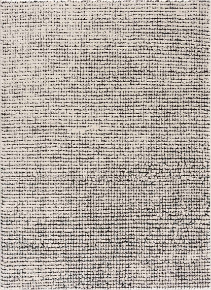 Keita Cream &amp; Black Grid Plush Rug