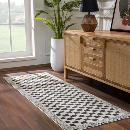 Leryn Black &amp; White Checkered Area Rug