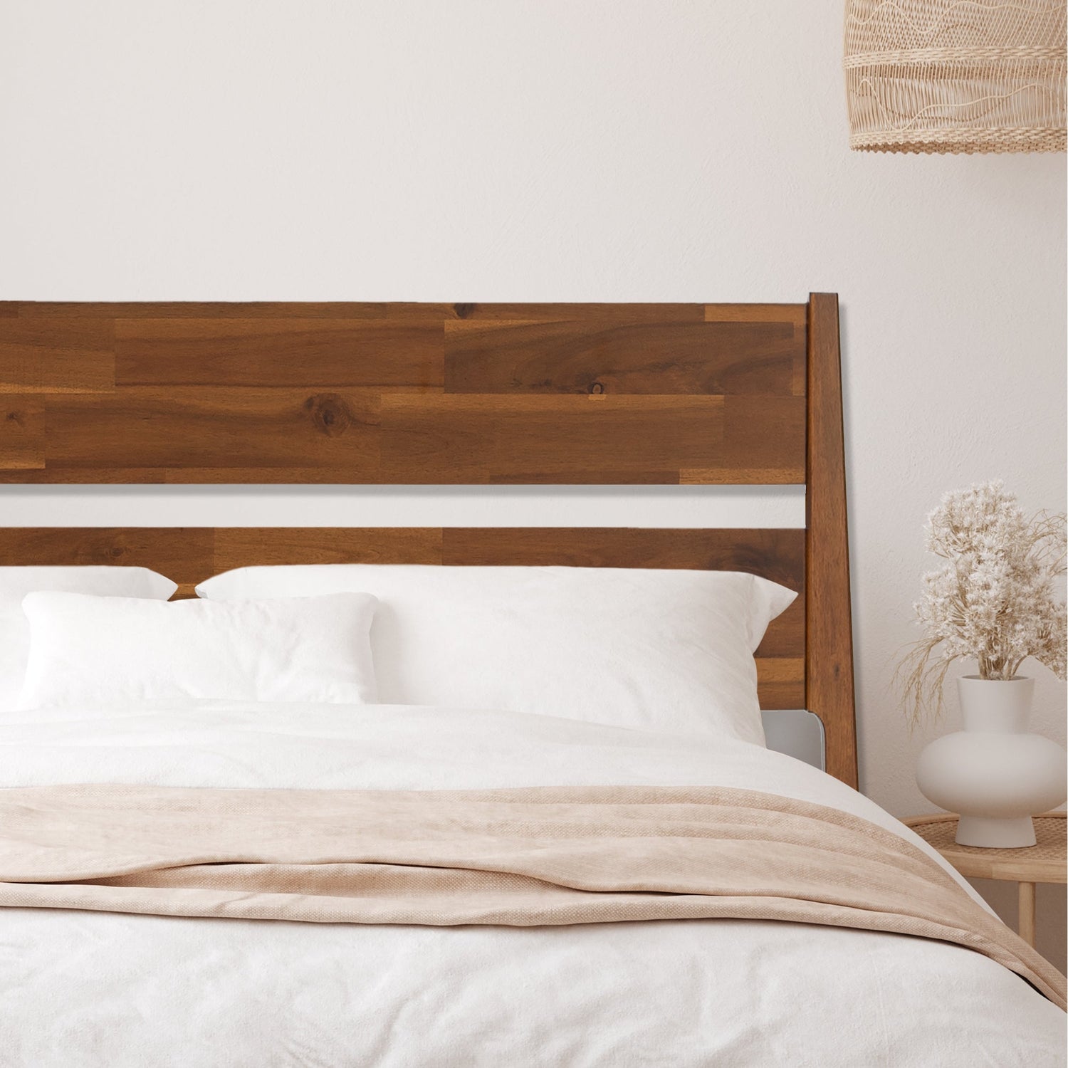Acacia Callisto Solid Wood Bedframe in Black Ristretto or Walnut Finish