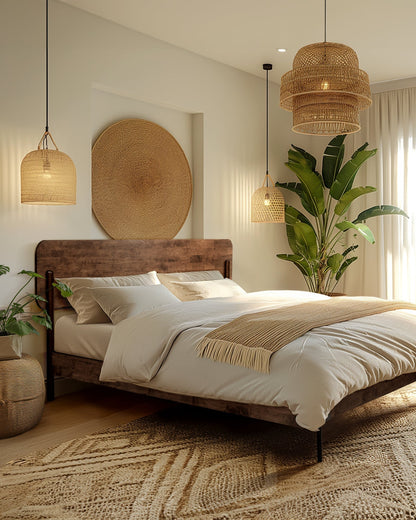 Frida Deluxe Solid Wood Bed Frame - Premium Quality Craftsmanship and Timeless Elegance