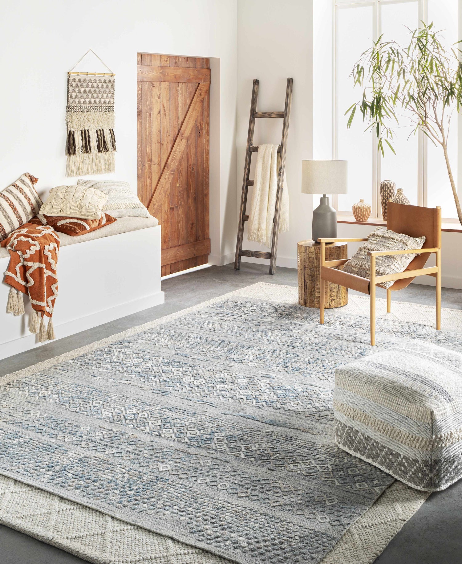Geyser Woven Cotton Pouf