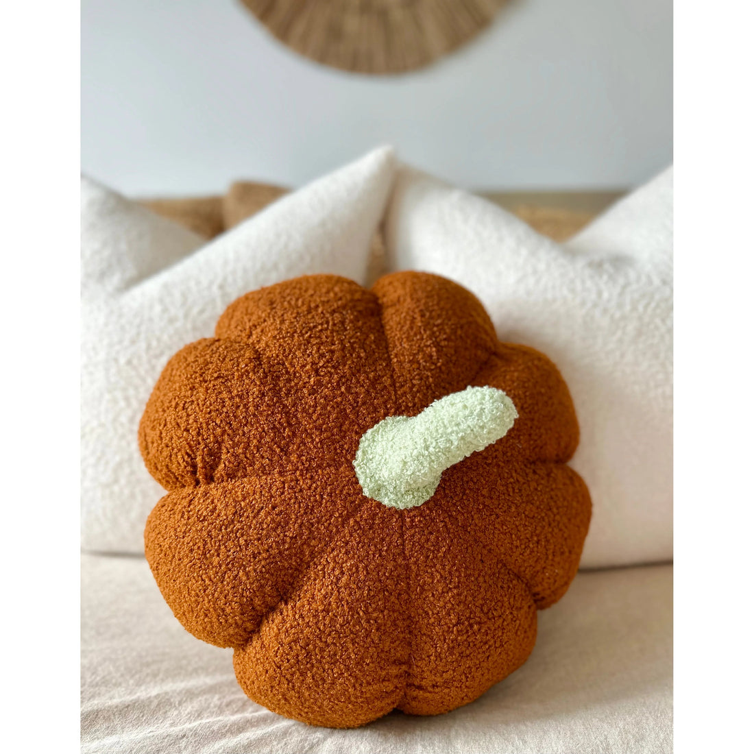 Jumbo Sherpa Orange Pumpkin Pillow
