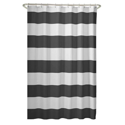 72 x 70 inch Grey White Nautical Beach Striped Shower Curtain