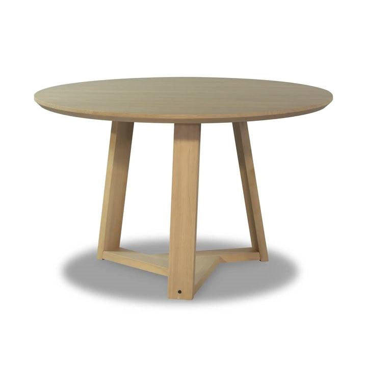 48 Inch Round Solid Wood Scandinavian Dining Table in Blonde