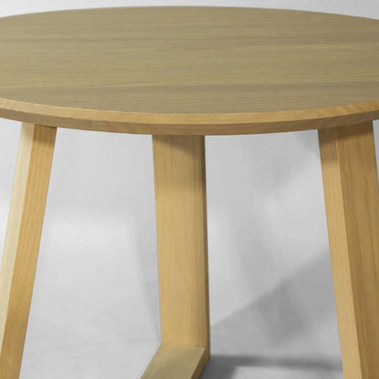 48 Inch Round Solid Wood Scandinavian Dining Table in Blonde