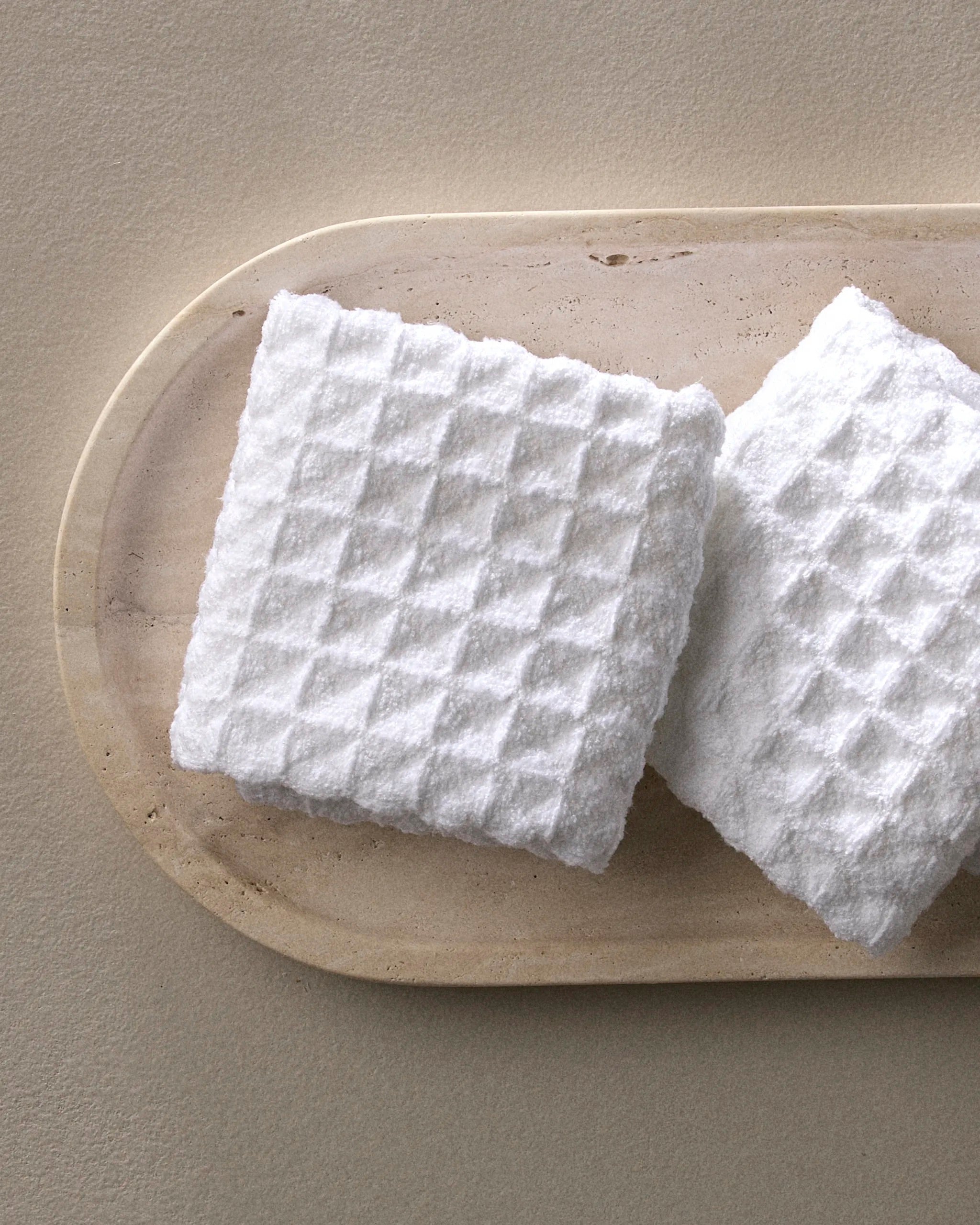 Cloud Waffle Bath Towels in White