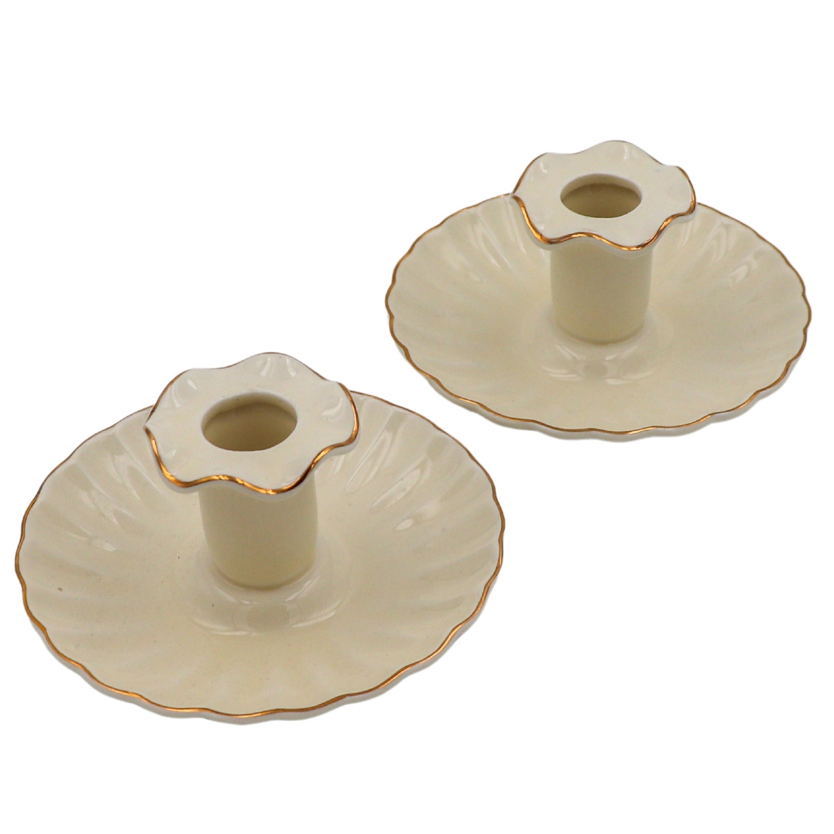 Gilded Cream Candle Holder - 2 Pc Set
