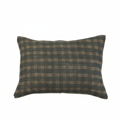 Gina Linen Block Print Pillow Cover - Plaid