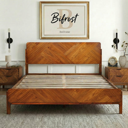 Bifrost Solid Wood Bed Frame in Walnut or Caramel