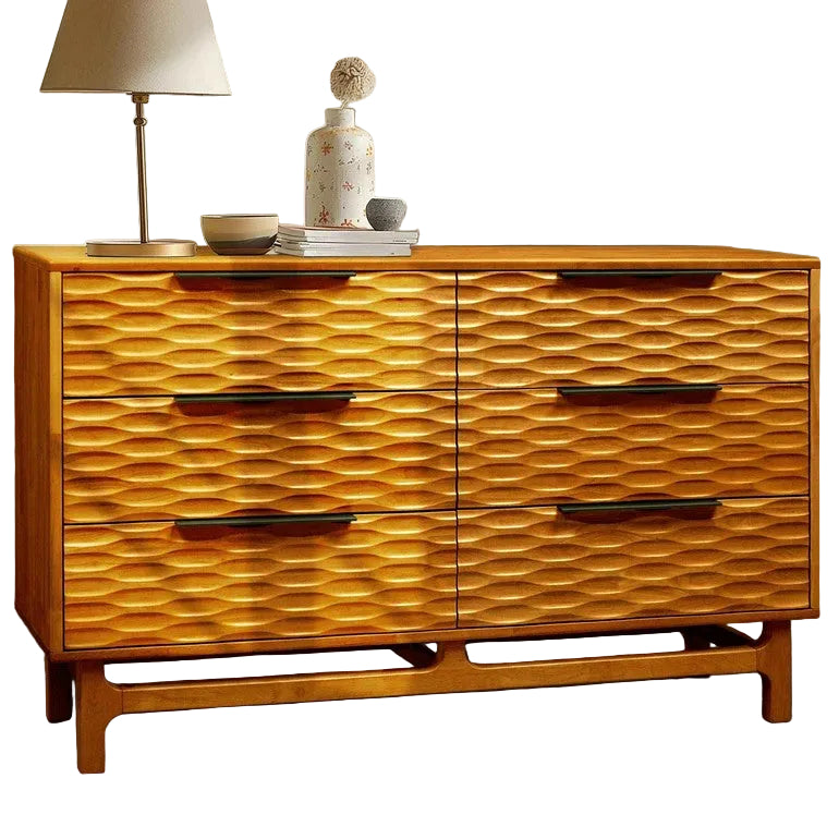 Elara Acacia Wood 6 Drawer Dresser - 3 Colors
