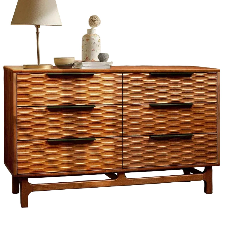 Elara Acacia Wood 6 Drawer Dresser - 3 Colors