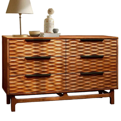 Elara Acacia Wood 6 Drawer Dresser - 3 Colors