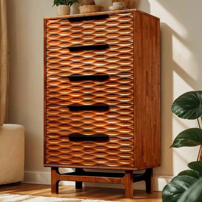 Acacia Elara Dresser with 5 Drawers for Stylish Storage Solutions - 2 Colors