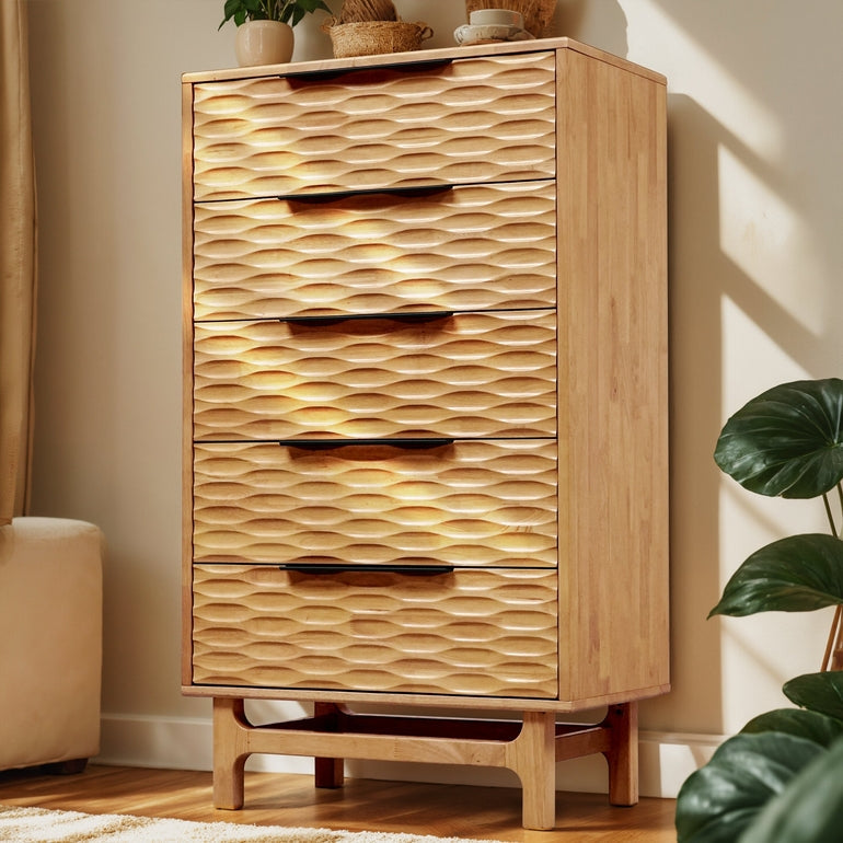 Acacia Elara Dresser with 5 Drawers for Stylish Storage Solutions - 2 Colors