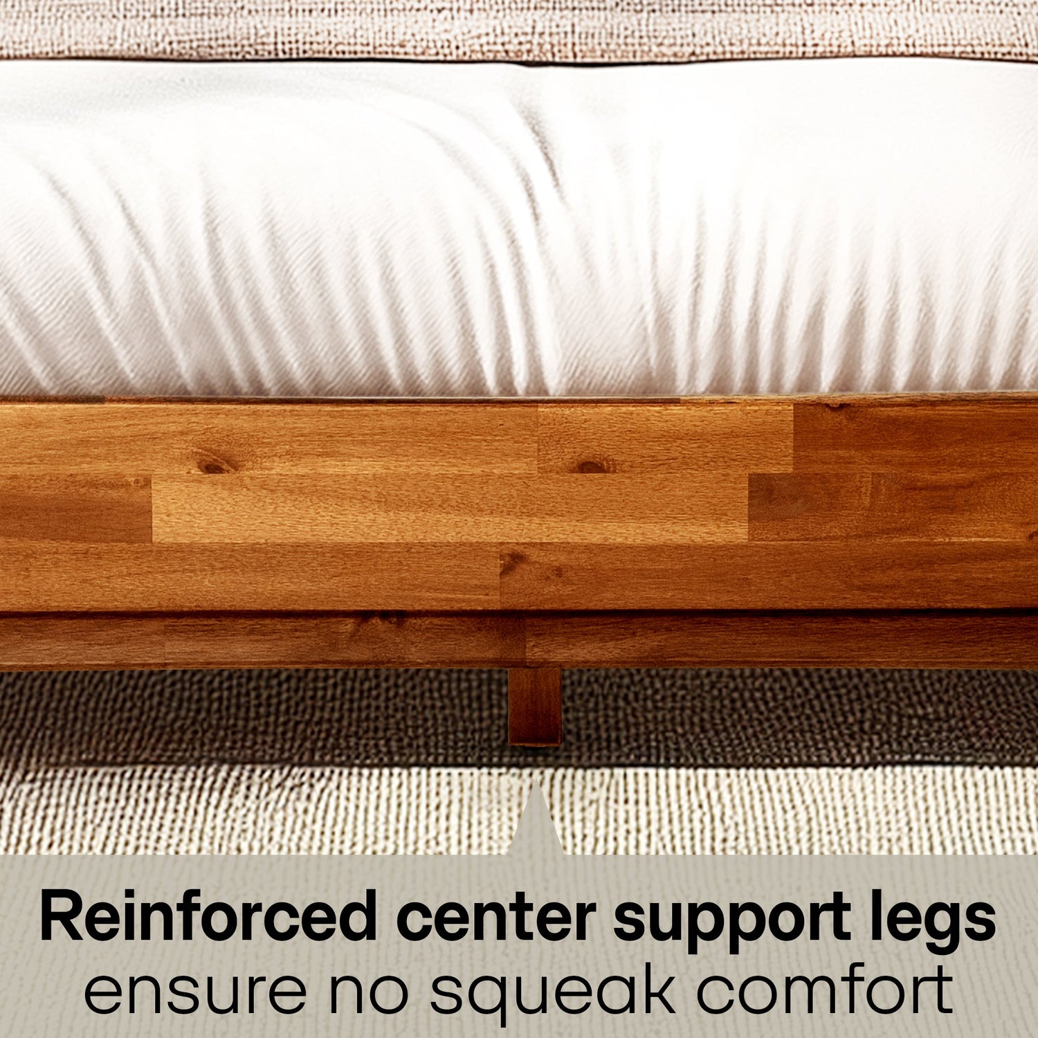 Aurora Acacia Solid Wood Bed Frame - Mocha, Walnut, Caramel, Chocolate