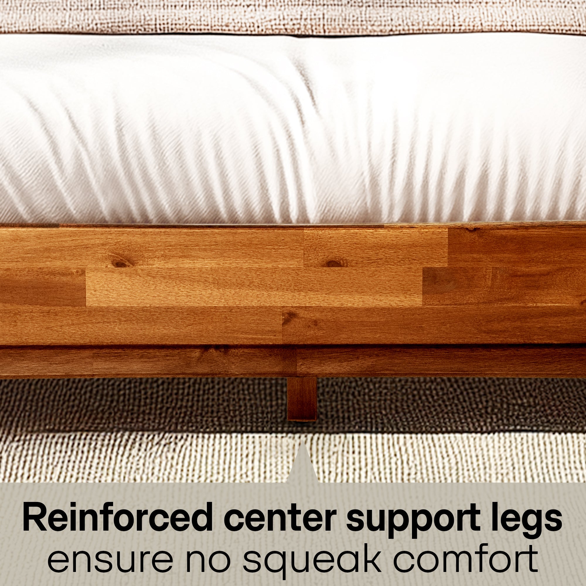 Aurora Acacia Solid Wood Bed Frame - Mocha, Walnut, Caramel, Chocolate