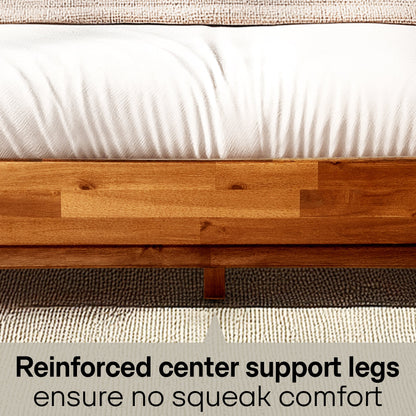 Aurora Acacia Solid Wood Bed Frame - Mocha, Walnut, Caramel, Chocolate