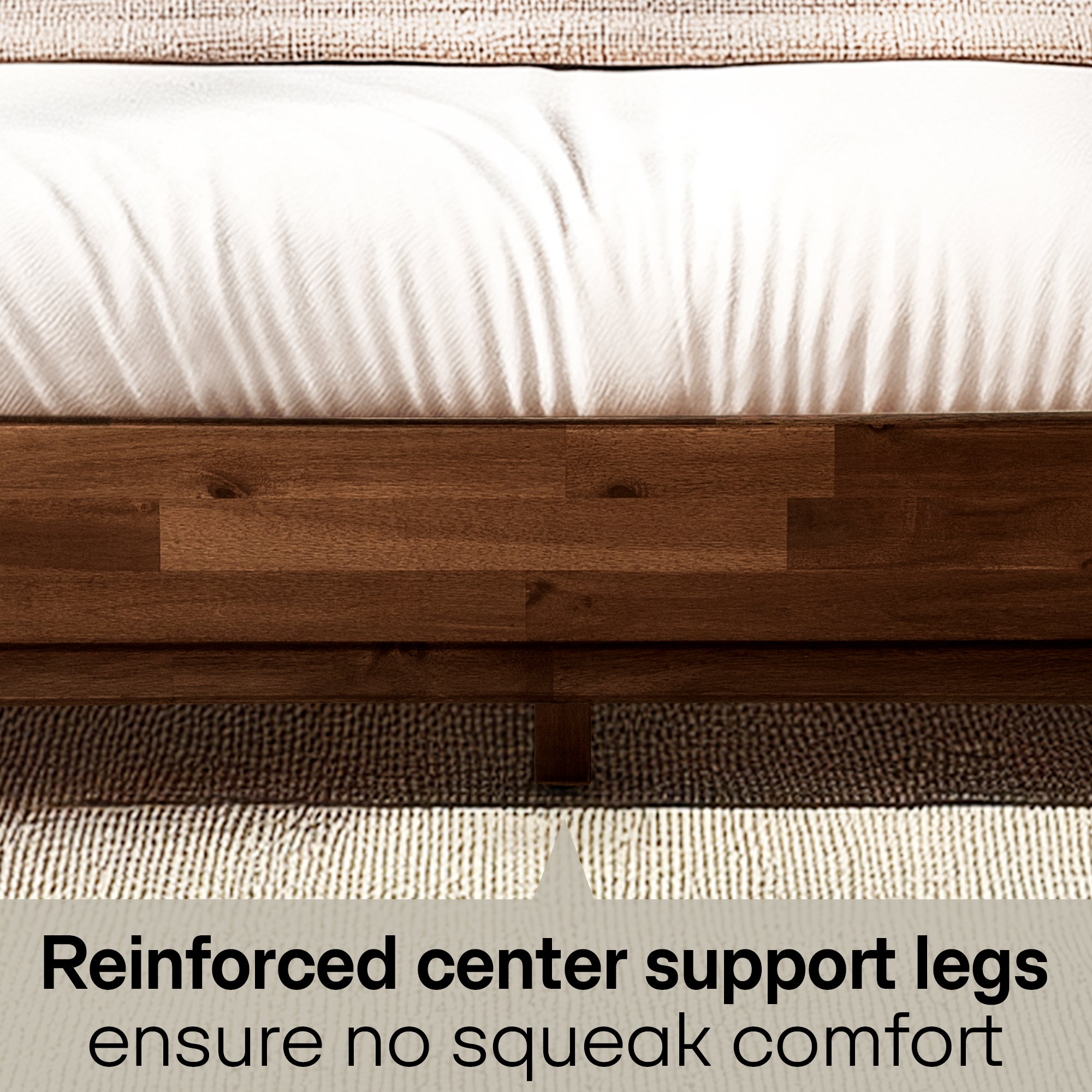 Aurora Acacia Solid Wood Bed Frame - Mocha, Walnut, Caramel, Chocolate