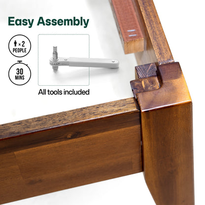 Emery Solid Acacia Wood Bed Frame - Multiple Finishes
