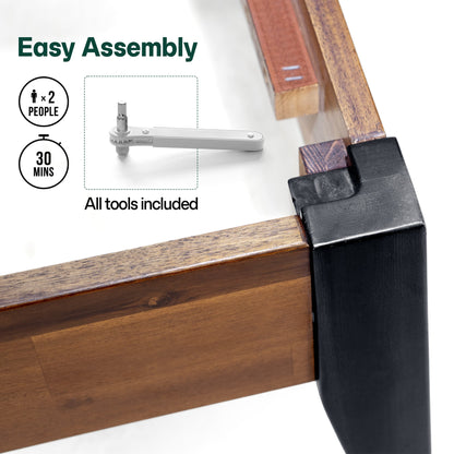 Emery Solid Acacia Wood Bed Frame - Multiple Finishes