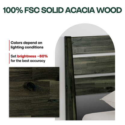 Emery Solid Acacia Wood Bed Frame - Multiple Finishes