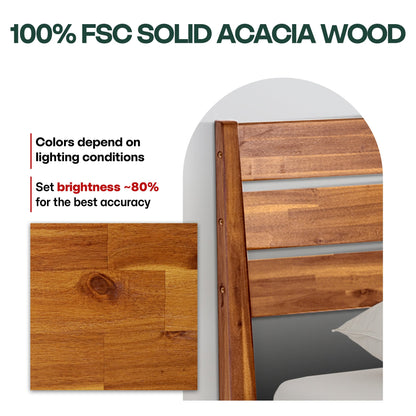 Emery Solid Acacia Wood Bed Frame - Multiple Finishes