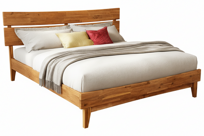 Aurora Acacia Solid Wood Bed Frame - Mocha, Walnut, Caramel, Chocolate